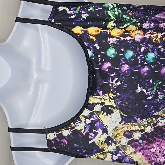 Colorful Strappy Dress with Abstract Masquerade Pattern - Picture 5 of 5